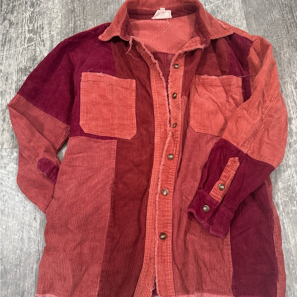 Oli & Hali Two-Tone Corduroy Top